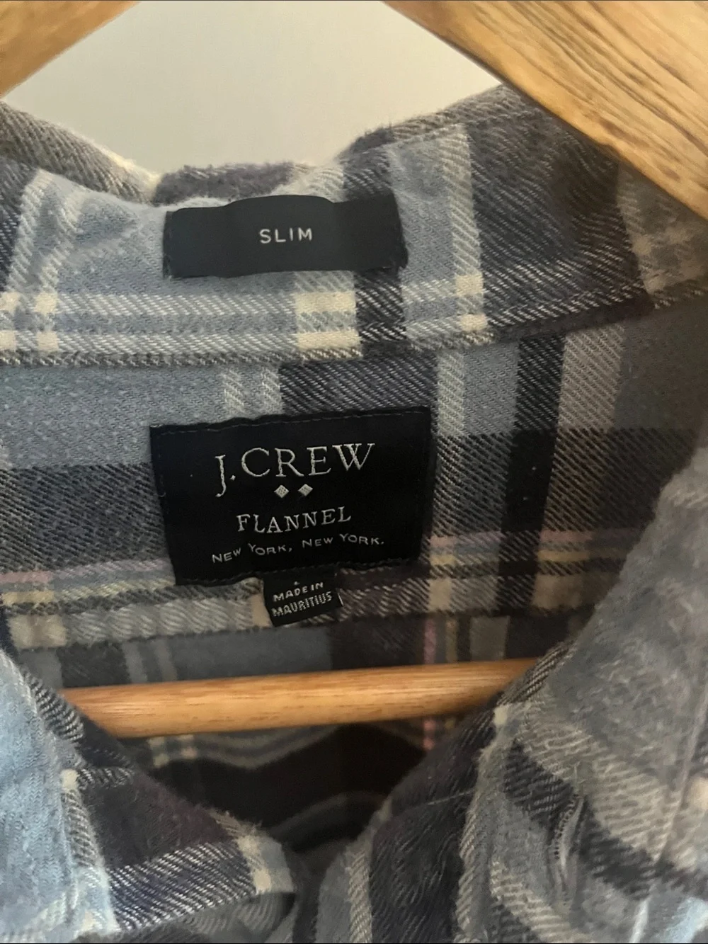 J. Crew Men’s Navy and Light Blue Plaid Button-Down Shirt